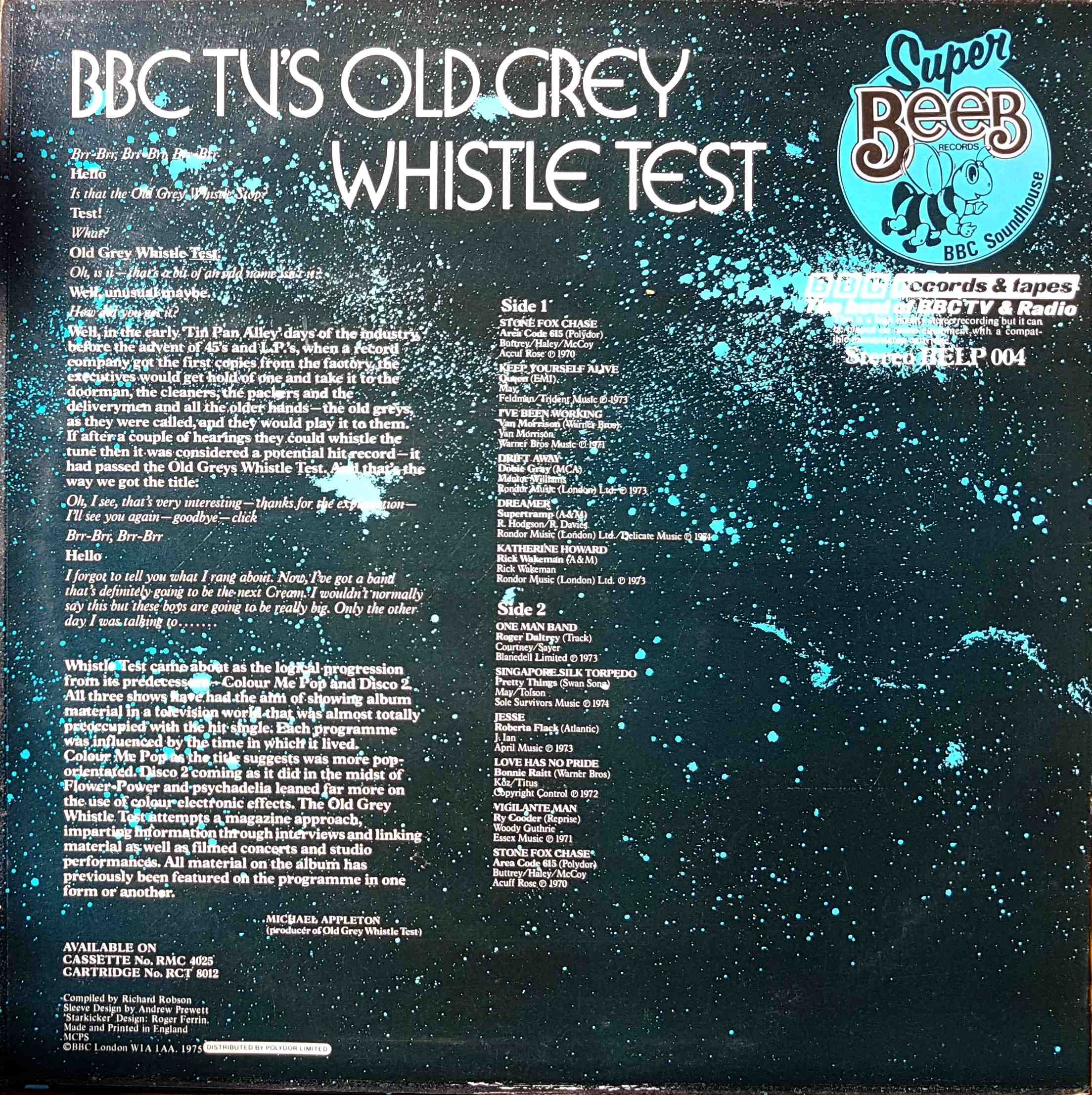 Picture of BELP 004 Old grey whistle test by artist Various from the BBC records and Tapes library
